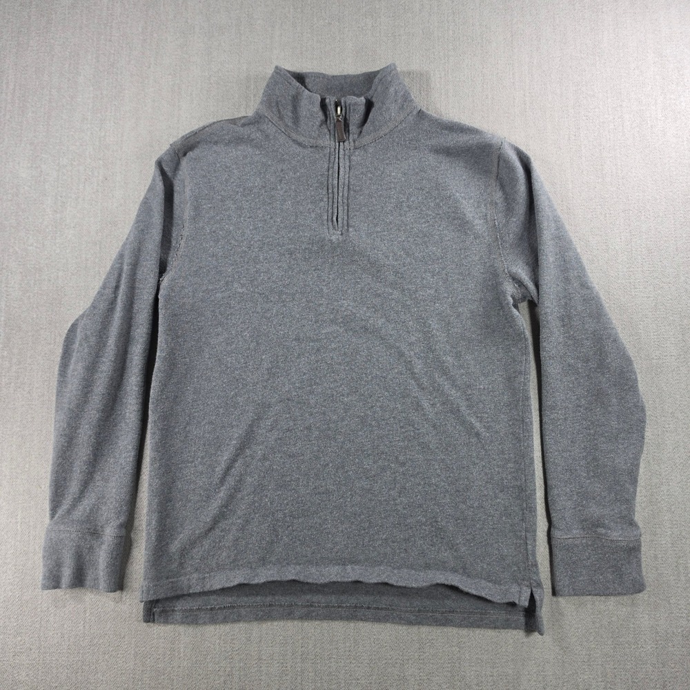 Crewcuts Quarter Zip Pullover Boys XL Grey Heathered Mock‎ Neck Sweater